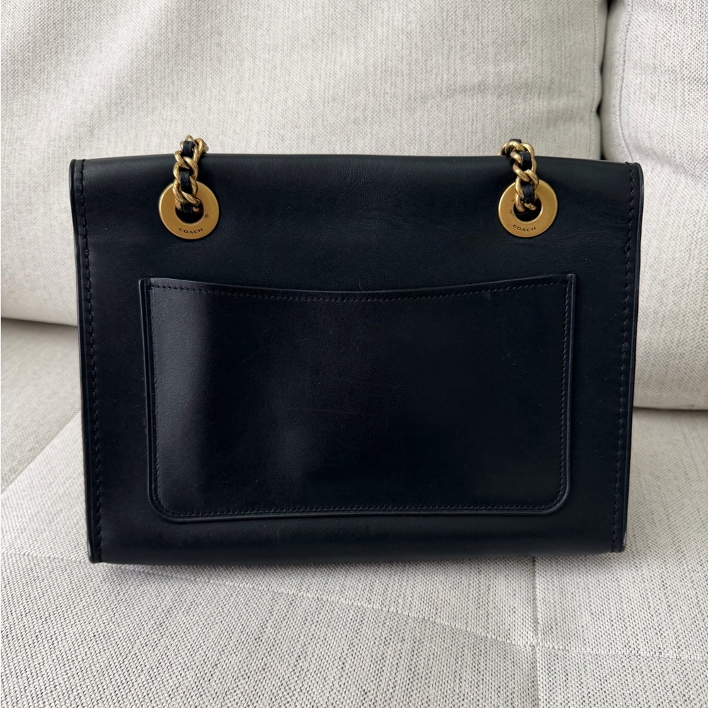 Coach Leather Flap Shoulder Bag with Adjustable Chain Strap - Picture 2 of 11